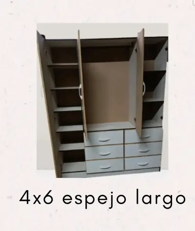 Armario blanco con espejo - miniatura 2