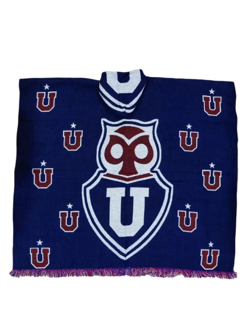 Poncho azul Universidad de Chile lana de alpaca - 2
