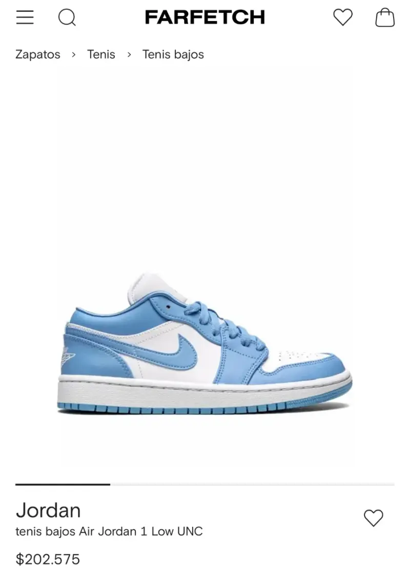 Zapatillas Nike Air Jordan Low UNC - 1