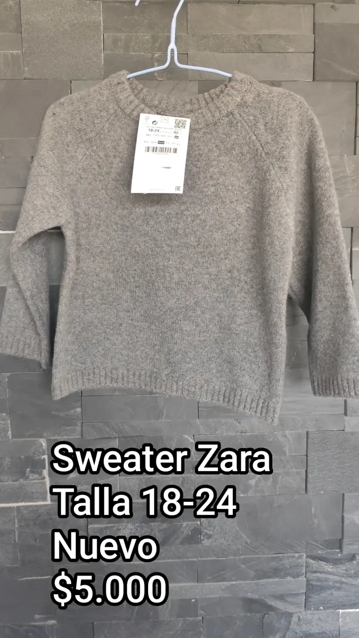 Suéter Zara infantil gris