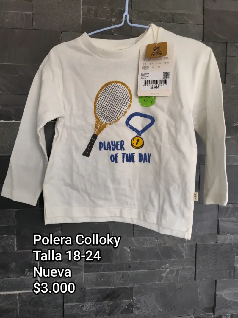 Polera infantil Colloky blanca