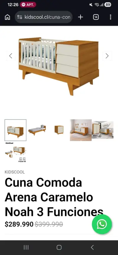Cuna cómoda arena caramelo - miniatura 1