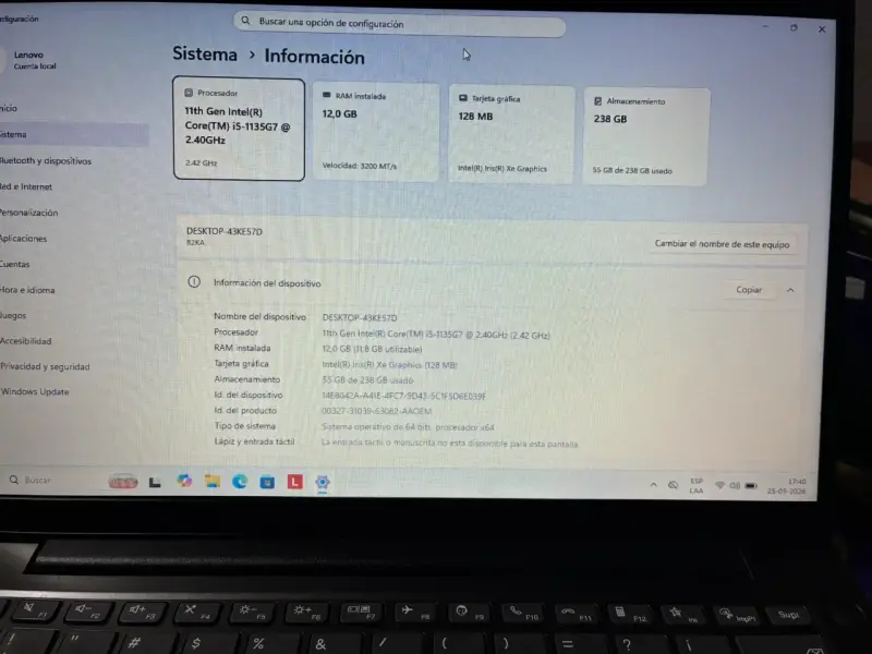 Lenovo v14 v2 I5-1135g7 12gb ram 256ssd - 4