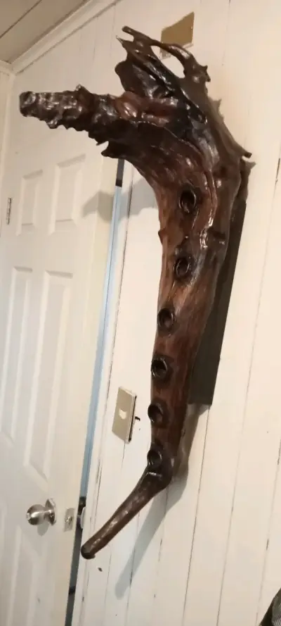 Escultura de madera dragón decorativa - miniatura 1