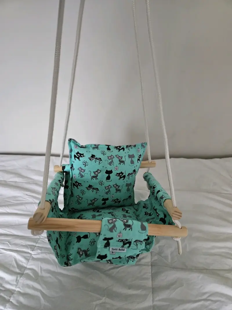 Columpio para bebé estampado verde - 2