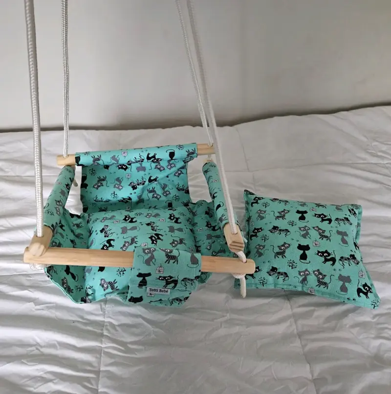 Columpio para bebé estampado verde - 3