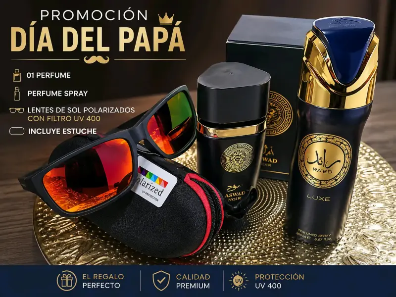 Set de perfume y lentes UV para papá