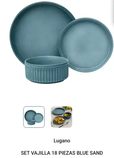 Set vajilla 18 piezas azul - miniatura 1