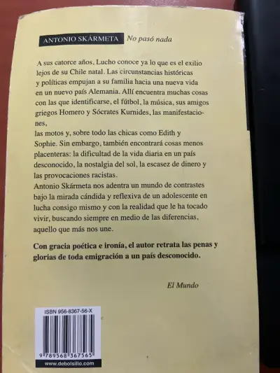 Libro 'No pasó nada' Antonio Skármeta - miniatura 2