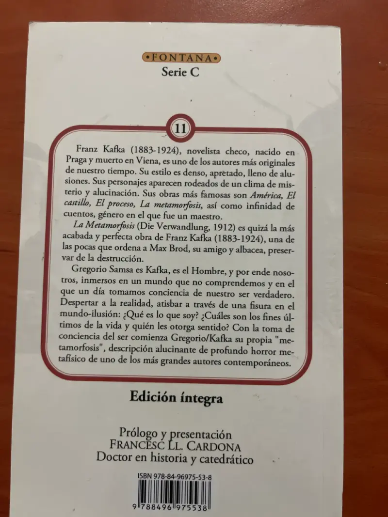 Libro La Metamorfosis - Franz Kafka - 2