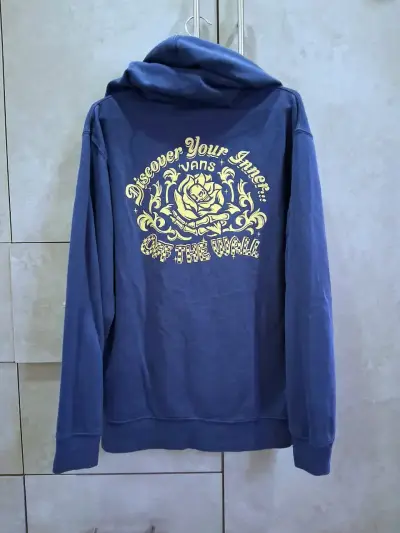 Polerón Vans azul con capucha talla S - miniatura 3