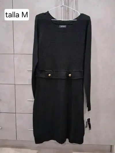 Vestido negro de punto talla M - miniatura 1