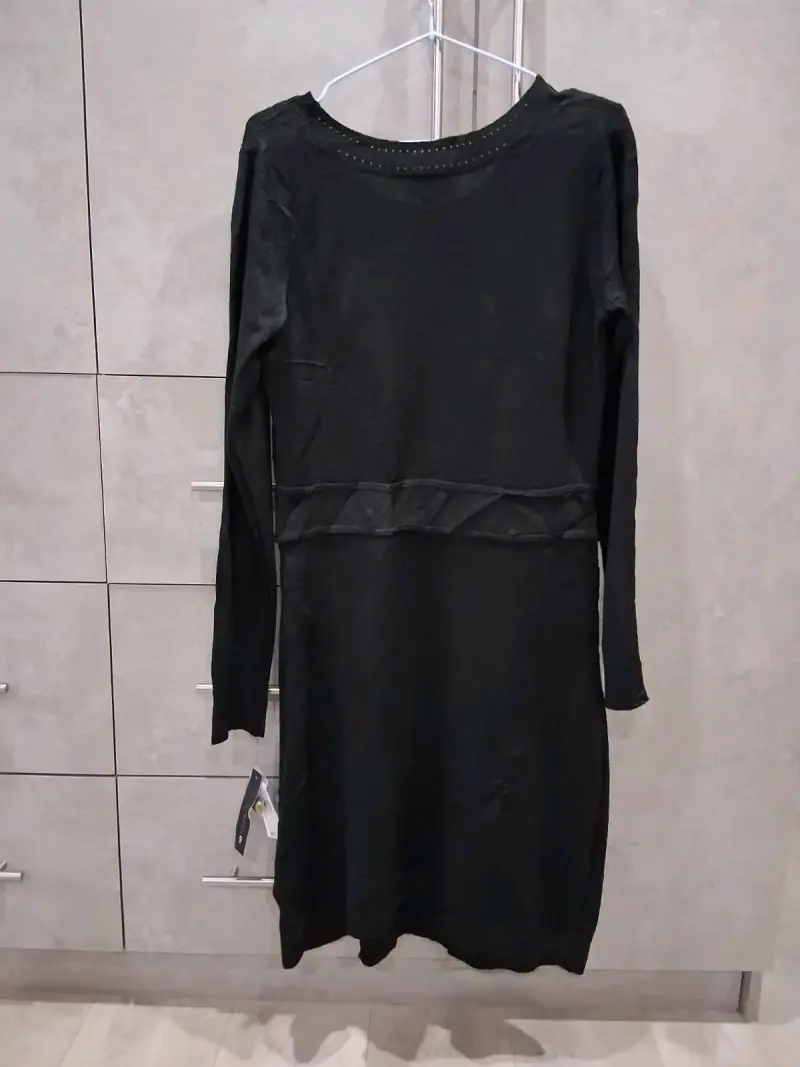 Vestido negro de punto talla M - 4