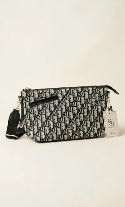 Cartera estampada beige y negro - miniatura 1