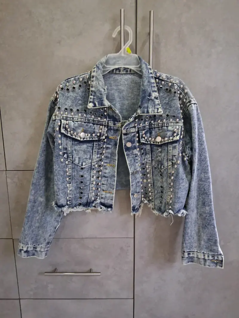 Chaqueta de mezclilla con brillo talla M - 1