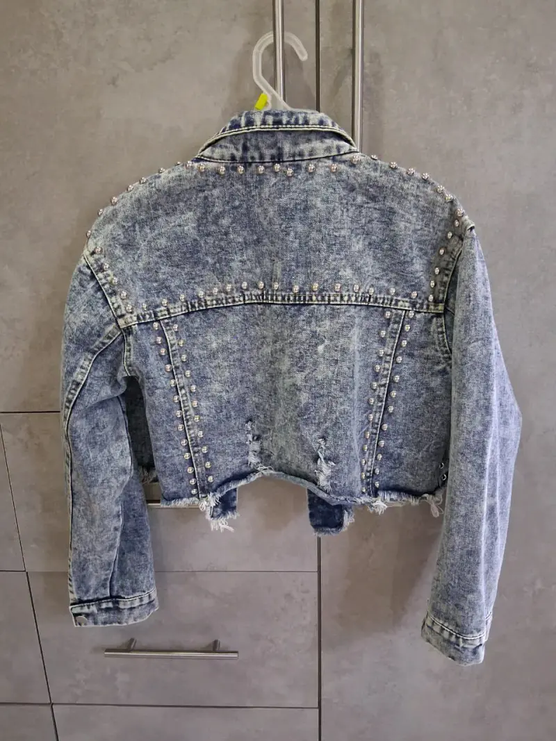 Chaqueta de mezclilla con brillo talla M - 2
