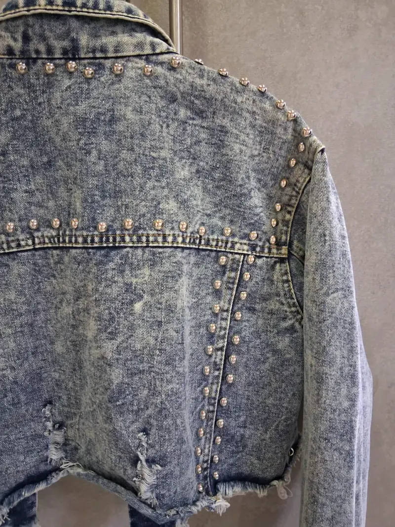 Chaqueta de mezclilla con brillo talla M - 3