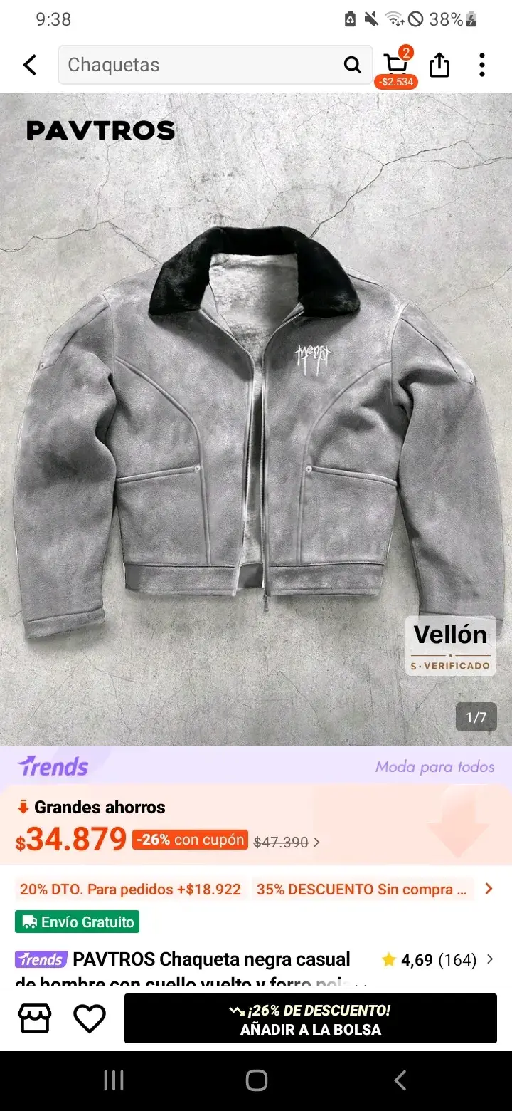 Chaqueta gris con forro térmico - 3
