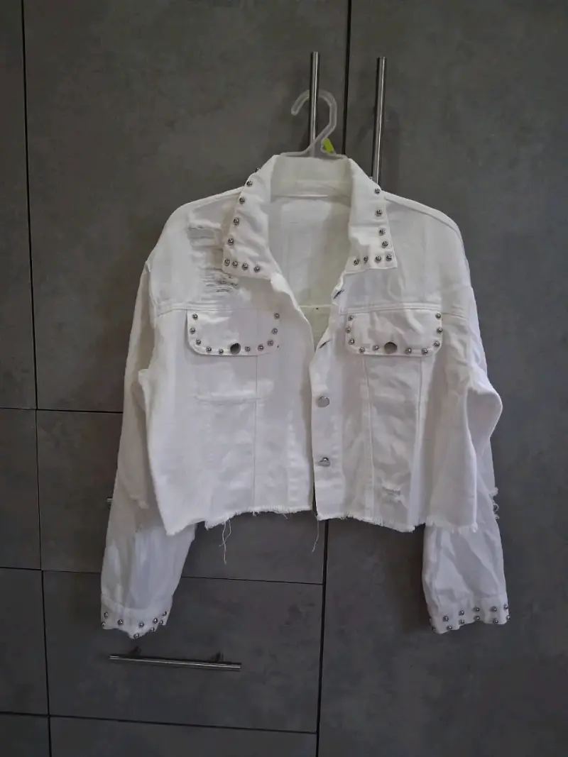 Chaqueta blanca jeans talla M - 1