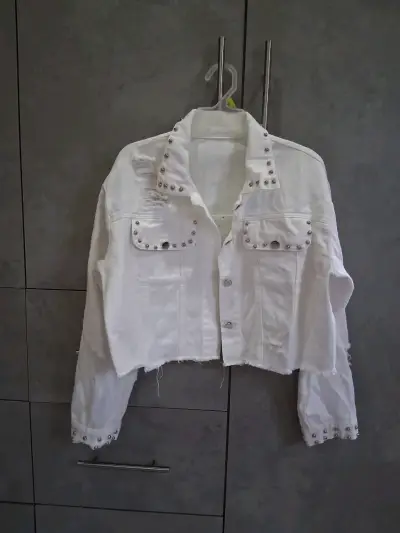 Chaqueta blanca jeans talla M - miniatura 1