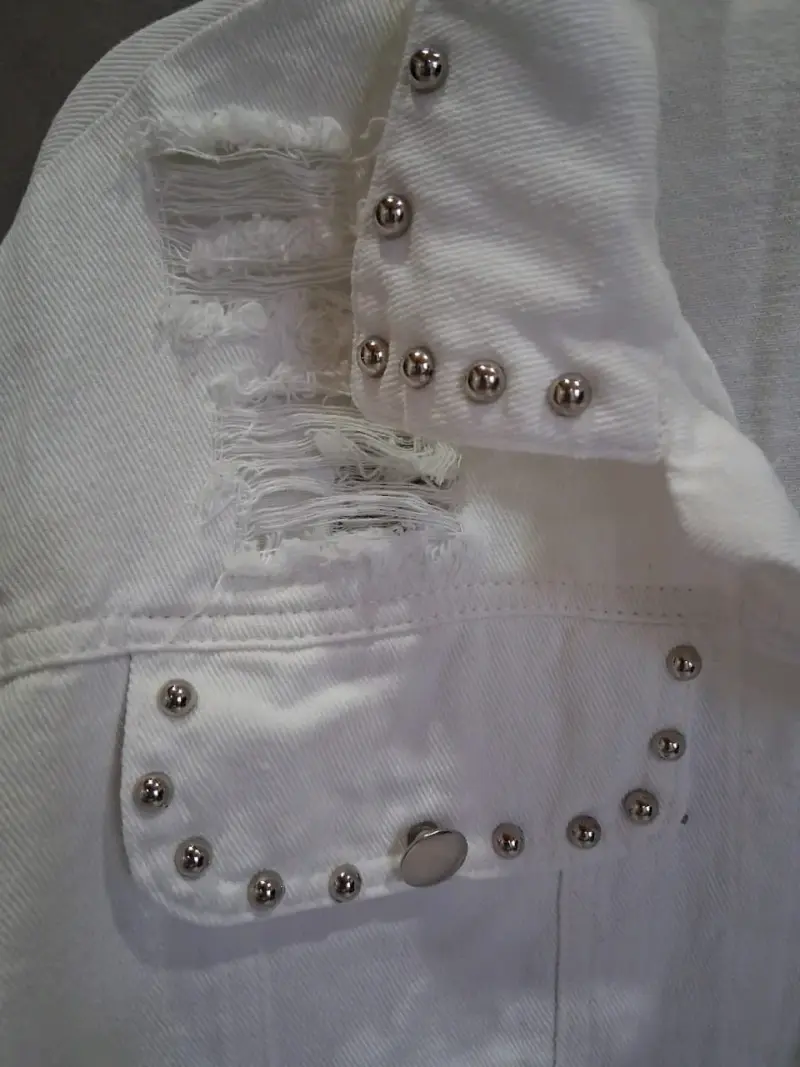 Chaqueta blanca jeans talla M - 2