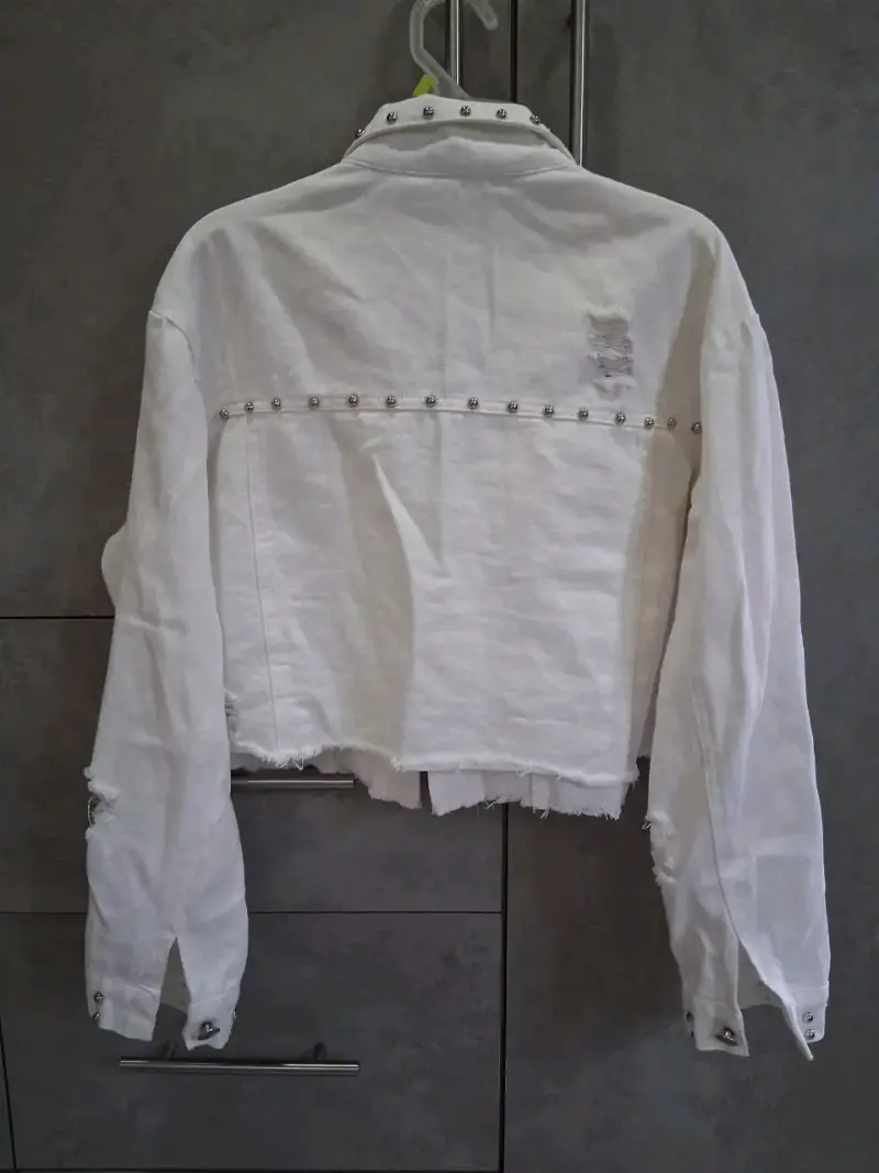 Chaqueta blanca jeans talla M - 4