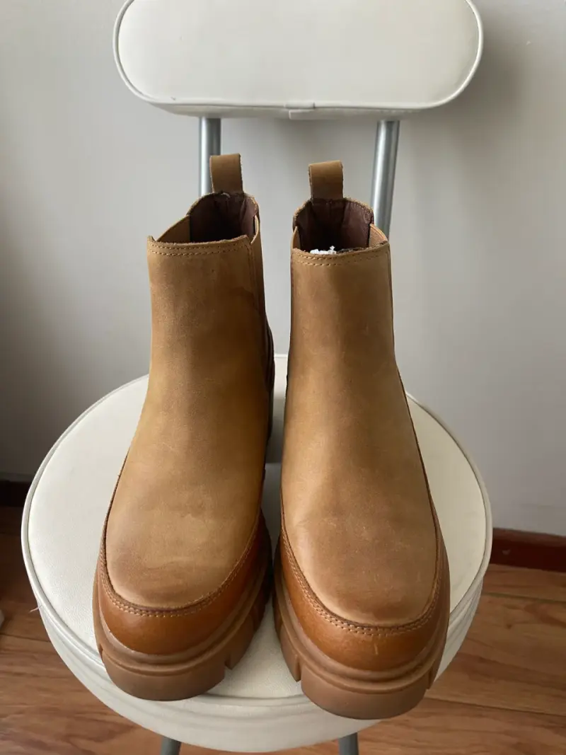 Botines beige de gamuza - 2