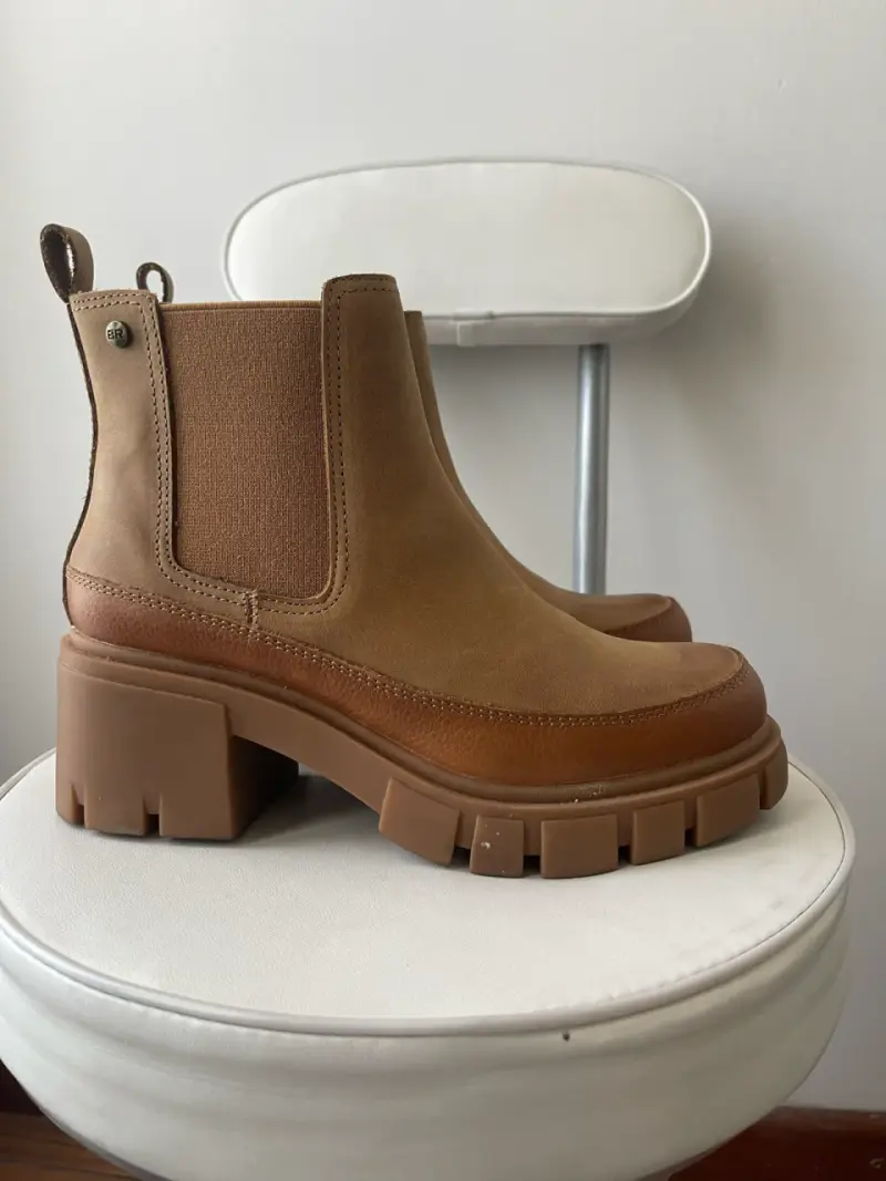 Botines beige de gamuza - 3