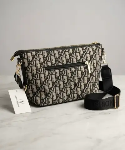Cartera estampada beige y negro - miniatura 2