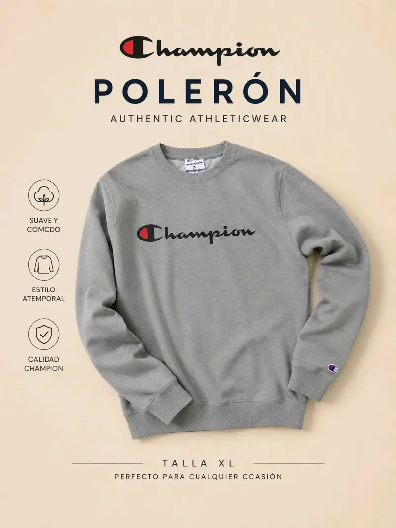 Polerón gris Champion XL - 1