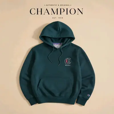 Polerón con capucha Champion verde - miniatura 1