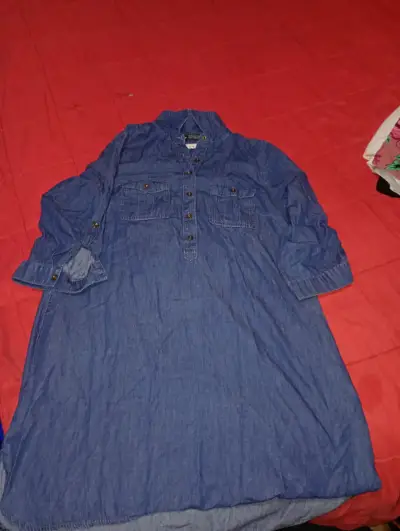 Enterito azul  poleras tengo un vestido y bufanda - miniatura 2