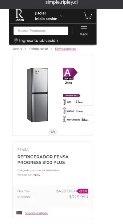 Refrigerador Fensa Progress 3100 Plus - miniatura 1