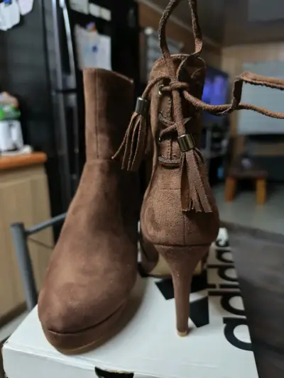 Botines de tacón marrón - miniatura 3