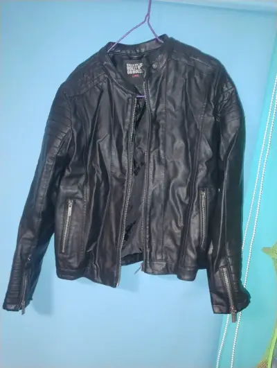 Chaqueta de cuero negra Rolly Go - miniatura 1