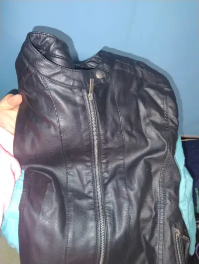 Chaqueta de cuero negra Rolly Go - miniatura 3