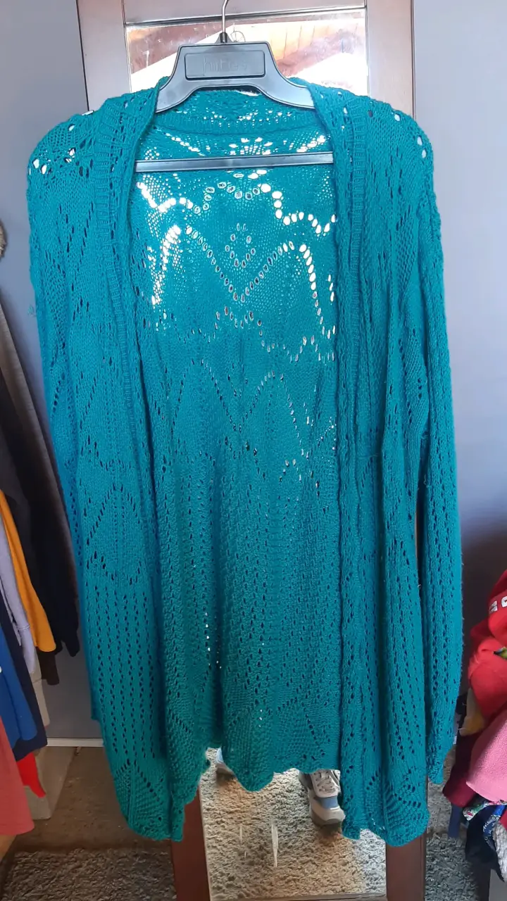 Cardigan tejido azul