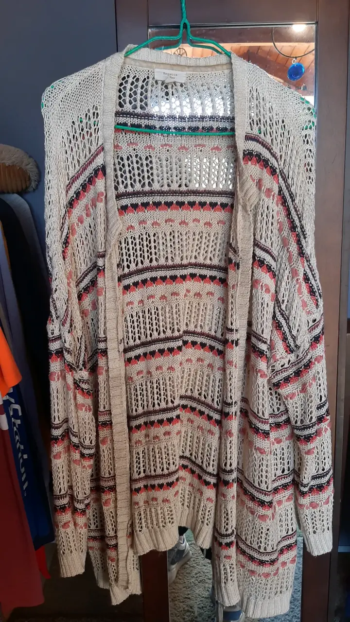 Cardigan abierto tejido multicolor