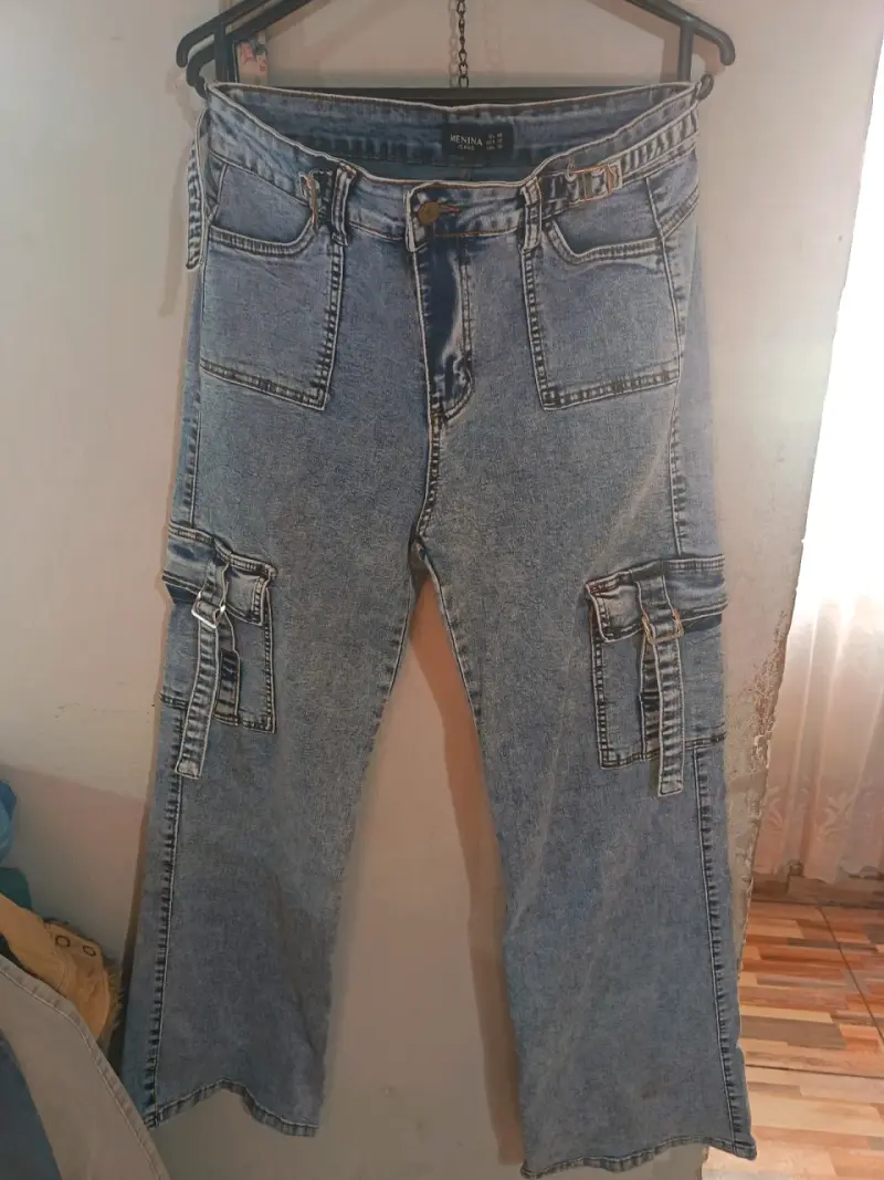 Jeans cargo azul - 4