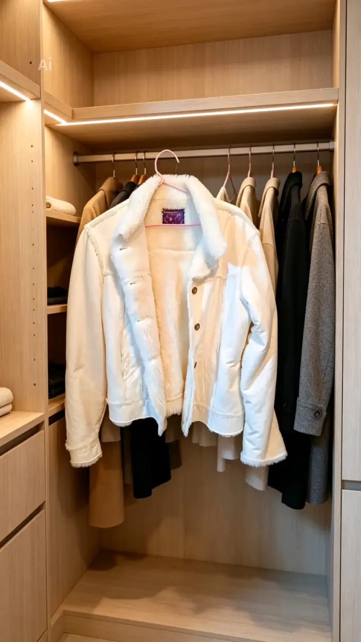 Chaqueta blanca con forro de piel