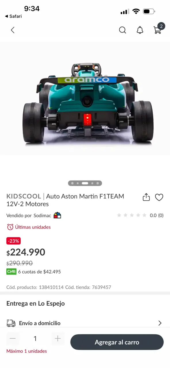 Auto eléctrico Aston Martin F1 12V - 4
