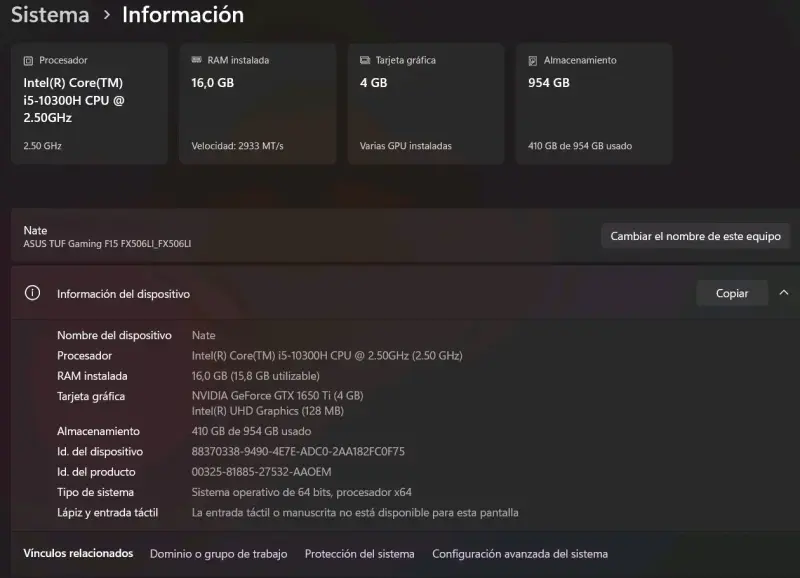 Asus tuf gaming f15 i5 10300H 1650 ti - 5