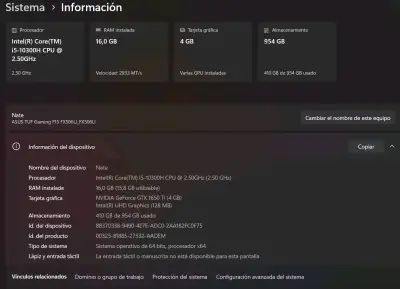 Asus tuf gaming f15 i5 10300H 1650 ti - miniatura 5