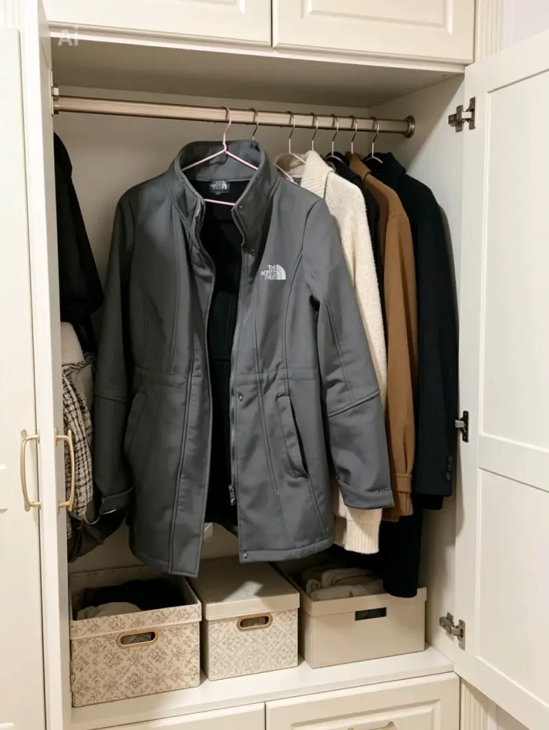 Chaqueta gris impermeable