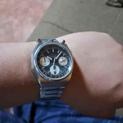 Reloj cronógrafo plateado - miniatura 1
