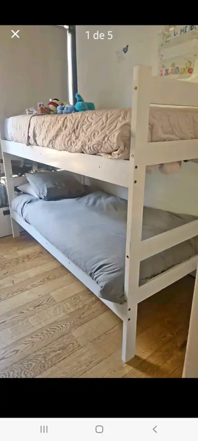 Camarote blanco de madera - miniatura 1