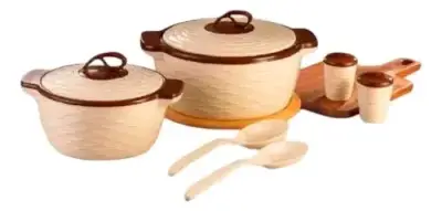 Set de 2 ollas termicas  con cucharas beige - miniatura 3