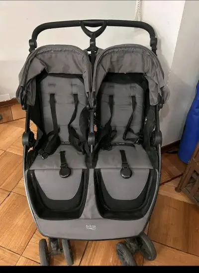 Coche doble Britax gris precio conversable - miniatura 1