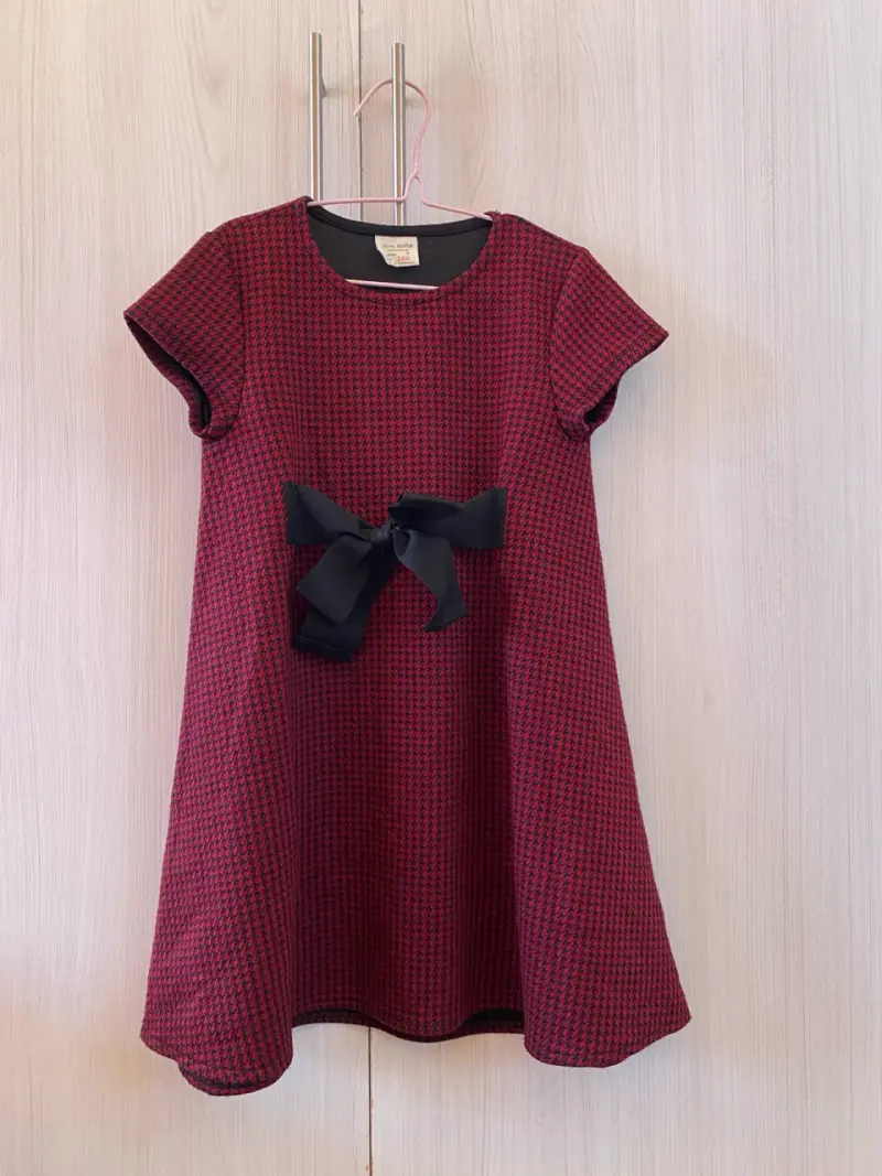 Vestido infantil rojo con lazo - 1