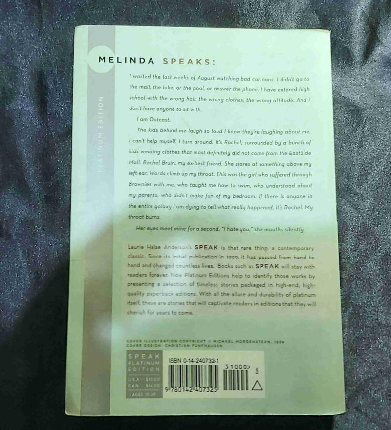 Libro 'Speak' de Laurie Halse Anderson (en inglés) - 2